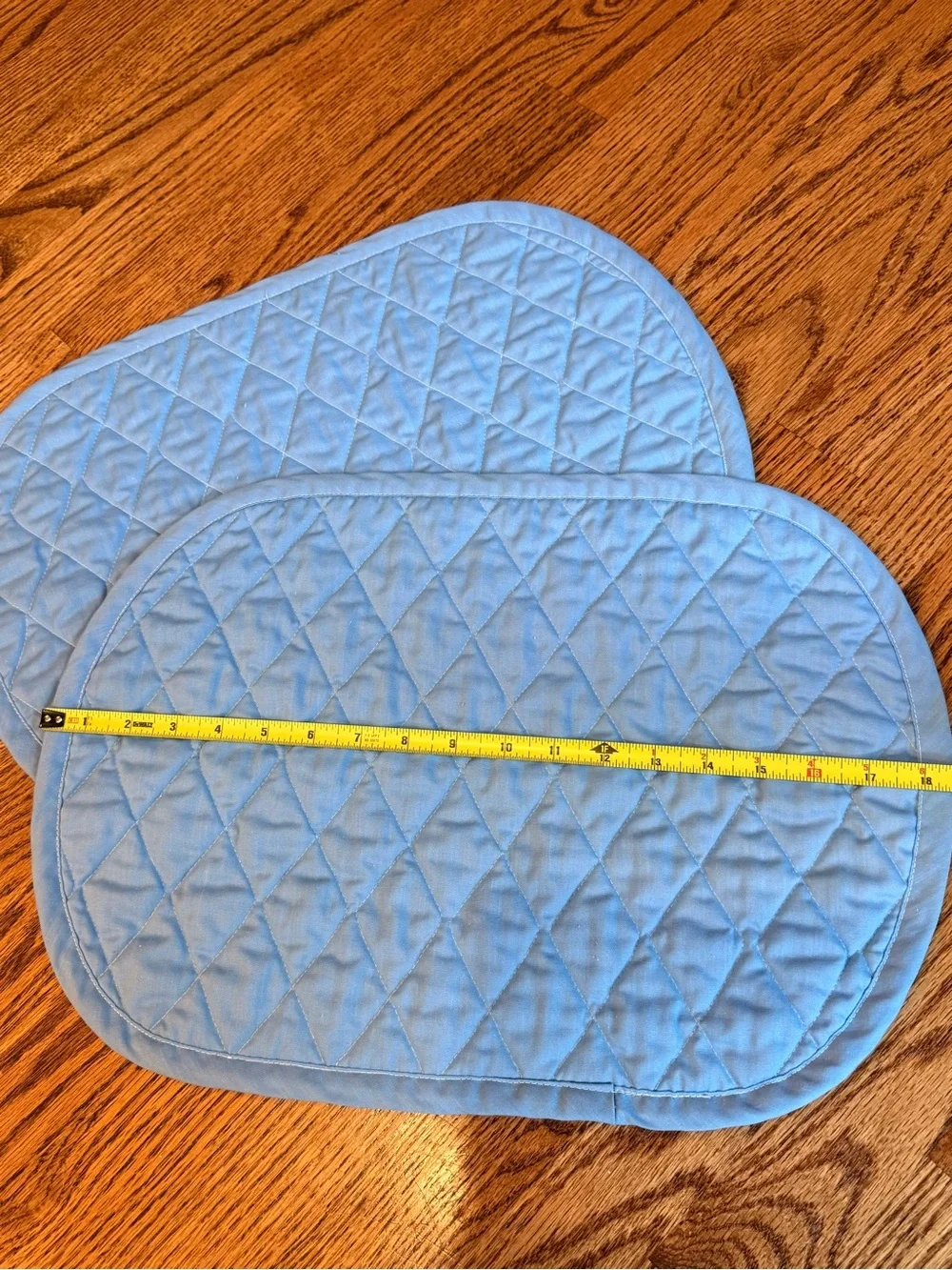 Quilted Placemats in Country Blue-Set of 2